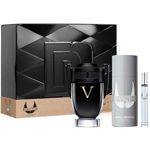 Paco Rabanne Invictus Victory EDP 100ML +  EDP 10ML + Deodorant Spray 150ML Gift Set For Men