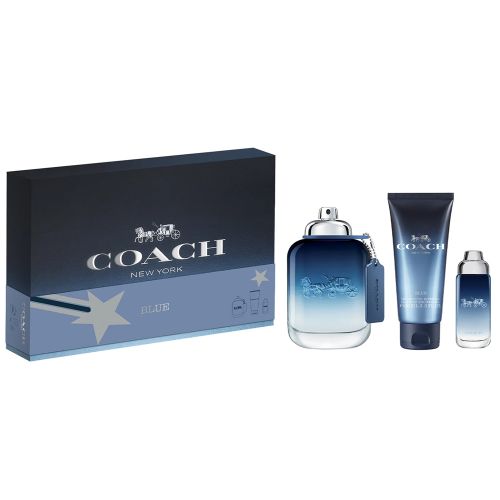 Coach Blue EDT 100Ml + EDT 15Ml + Shower Gel 100Ml Gift Set For Men