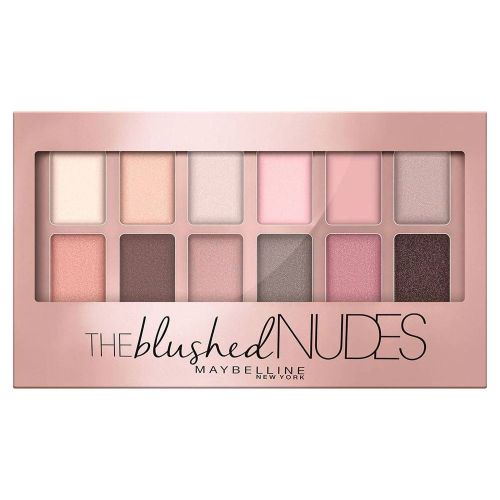 Maybelline The Blushed Nudes Eyeshadow Palette 12 Shades Of Pink Satin & Matte.