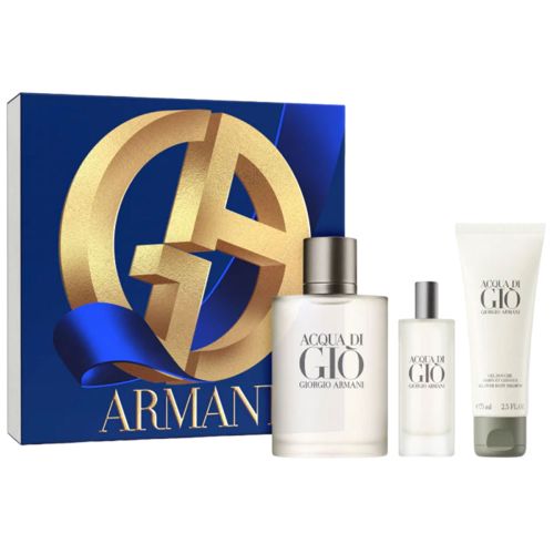 Giorgio Armani Acqua Di Gio EDT 100Ml + EDT 15Ml + Shower Gel 75Ml Gift Set For Men