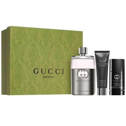 Gucci Guilty EDT 90ML + Deodorant stick 75ML + Shower Gel 50ML Gift Set For Men
