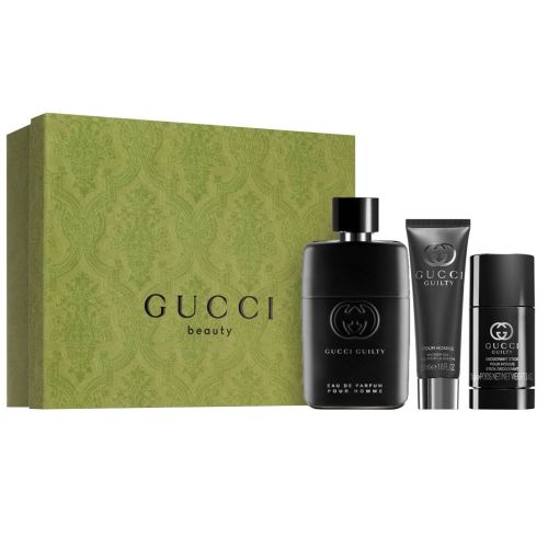 Gucci Guilty Pour Homme EDP 90ML + Deodorant Stick 75ML +  Shower Gel 50ML Gift Set For Men