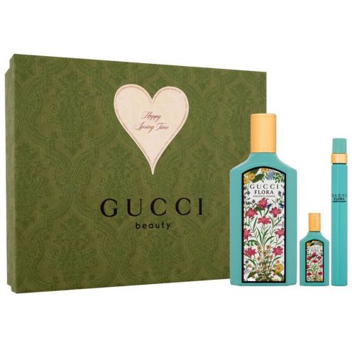 Gucci Flora Gorgeous Gardenia EDP 100ML + EDP 10ML + EDP 5ML Gift Set For Women