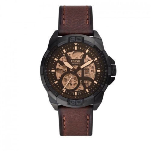 Fossil Automatic M Watch 21 Jwlstainless Steel Leather Strap