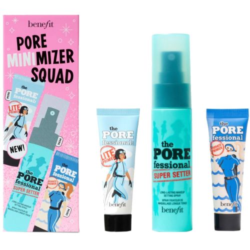 Benefit Pore Minimizer Primer Squad Travel Size The Porefessional Lite Primer & Mini Multitasking pore primer & setting spray 3 Pcs Set
