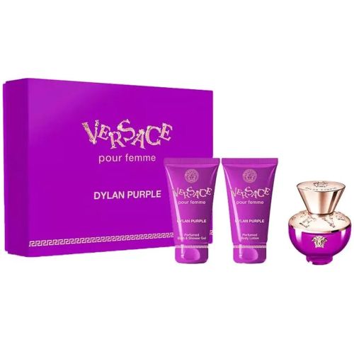 Versace Dylan Purple EDP 50Ml + Shower Gel 50Ml + Body Lotion 50Ml Gift Set For Women