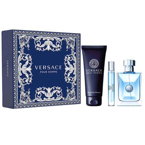 Versace Pour Homme EDT 100Ml + EDT 10Ml + Shower Gel 150Ml Gift Set For Men