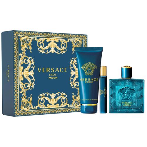 Versace Eros Parfum 100Ml + Parfum 10Ml + Shower Gel 150Ml Gift Set For Men