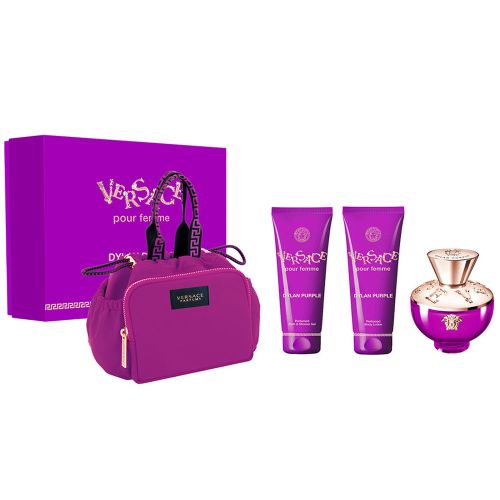 Versace Dylan Purple EDP 100Ml + Shower Gel 100Ml + Body Lotion 100Ml  + Bag Gift Set For Women