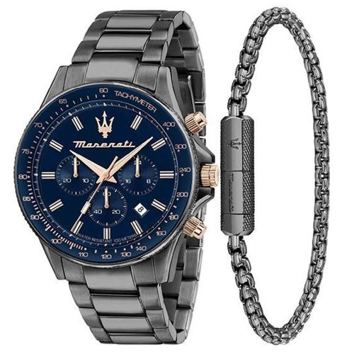 Maserati Sfida R8873640020 Men's Watch 45mm Gray Gift Set