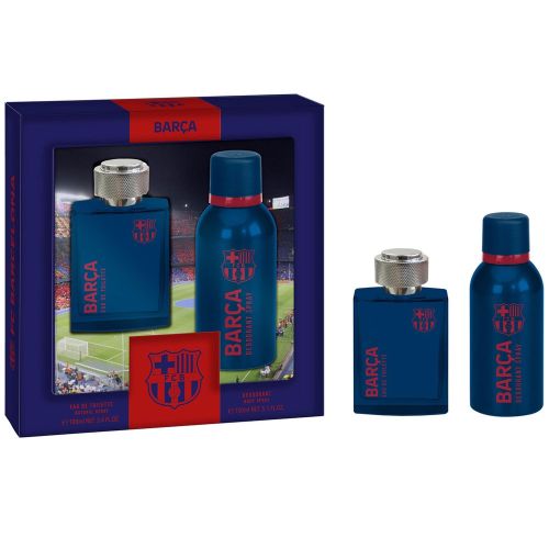 Air-Val Fc Barcelona EDT 100Ml + Deodorant Body Spray 150Ml Gift Set For Kids