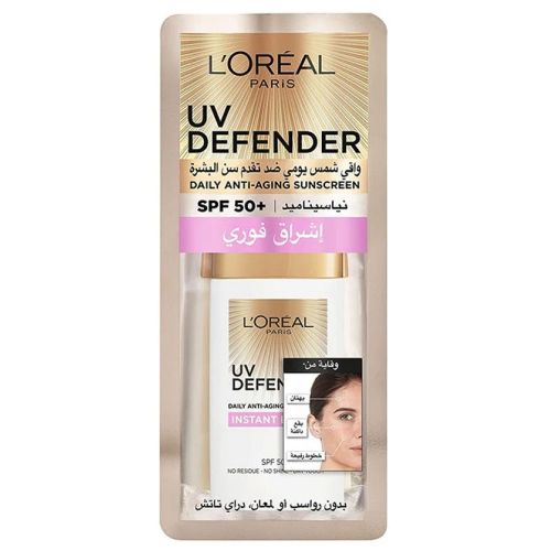 L'oreal UV Defender Moisture Fresh Daily Anti-Ageing Sunscreen SPF 50+ with Hyaluronic Acid 50ML