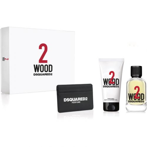 Dsquared2 Wood EDT 100Ml  Shower Gel 100Ml Card Holder Gift Set