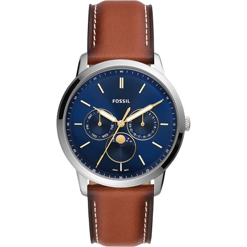 Fossil Analog M Watch Jwl Stainless Steel Leather Strap