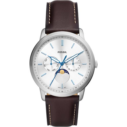 Fossil Analog  M Watch Jwl Stainless Steel Leather Strap