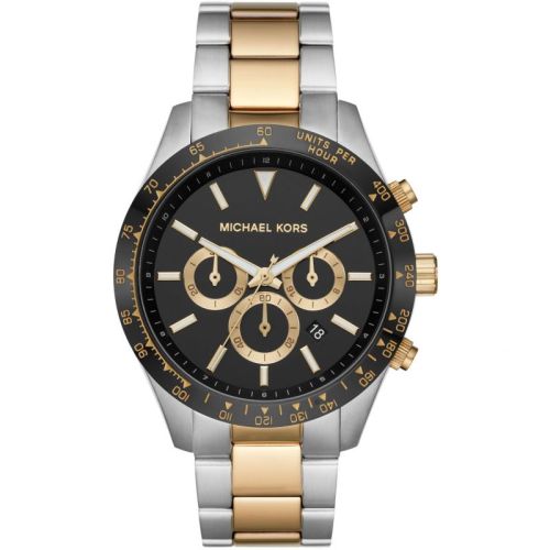Mens Layton Black Chronograph Dial Stainless Steel Two Tone Bracelet Watch